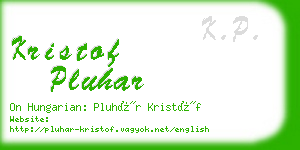 kristof pluhar business card